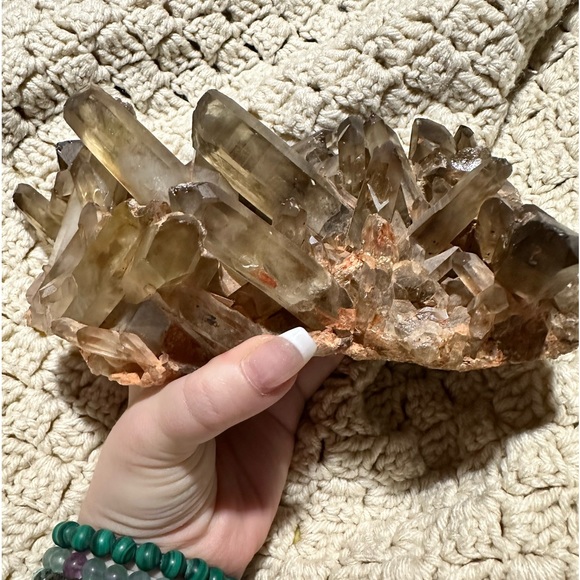 INSANE Smoky Citrine Phantom Point Cluster Nearly Five Pounds - STATEMENT PIECE - Picture 3 of 11